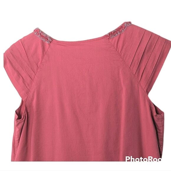 Merona Dark Salmon Tulle Embellished Pleated Shoulder Shift Dress size M - Picture 4 of 9